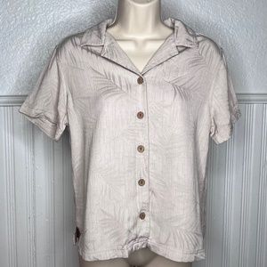 Westbound beachy button-down tan sz S